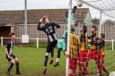 Action from leaders Swaffham Town Reserves' 2-0 win over Hemsby in Anglian Combination Division Three Picture: Eddie Deane