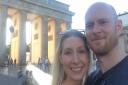 Andrew and Becky Powles, pictured in Berlin, were caught up in a stampede in Nice. Picture: POWLES FAMILY