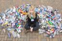 Hellesdon High School pupil Nadia Sparkes with some of the rubbish she has collected. Photo: Paula Sparkes
