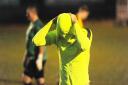 Norwich CBS striker Jordan Attree reflects on a chance that went begging. Picture: Ian Burt
