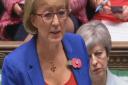 Prime Minister Theresa May listens as Andrea Leadsom responds to an urgent question in the House of Commons about allegations of inappropriate and unwanted sexual behaviour at Westminster.