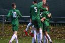 Norfolk Under-18s celebrate a goal at the FDC on Saturday. Picture: Norfolk FA