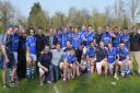 Diss players and officials celebrate a season to remember after their final league game. Picture: Diss RFC