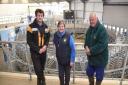 ES Burroughs in Aldeby have invested in new equipment and facilities for a growing dairy herd. Pictured: Margaret Vale with her brother David Burroughs and his son Jamie. Byline: Sonya Duncan Copyright: Archant 2017
