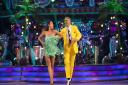 Ed Balls with his dance partner Katya Jones during Saturday's live edition of the BBC1 show, Strictly Come Dancing. Photo: Guy Levy/BBC/PA Wire