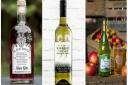 Norfolk tipples: Black Shuck gin bu The Norfolk Sloe Company, Bacchus wine by Winbirri Wines and Summer Lite Cider by Whin Hill Cider.
