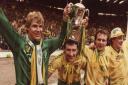 Norwich celebrations after winning the Milk Cup Final with a 1-0 win over Sunderland in 1985.