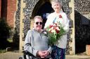 Frank and Barbara Watson celebrating their diamond wedding anniversary by renewing their vows.Picture: ANTONY KELLY