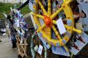 Cromer and Sheringham Crab and Lobster Festival ends with a charity auction of this year's decorated ships' wheels, on the forecourt of the pier with the proceeds going to charity. Pictured is the Cromer Carnival wheel. Picture: MARK BULLIMORE