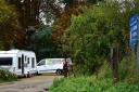Travellers camped on Whitlingham Country Park car park.Picture: NO BYLINE