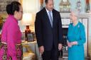 Queen Elizabeth II meets the King Tupou VI of Tonga and Queen Nanasipau'u at Buckingham Palace, central London. Photo: Anthony Devlin/PA Wire
