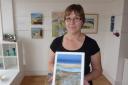 Art House Cafe, Cromer - Liz James with an example of her own art. Picture: RICHARD BATSON