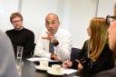 Chuka Umunna, Labour’s shadow business minister, meets with a group of entrepreneurs from Norwich's burgeoning tech industry to discuss Labour’s plans for small businesses.Picture by SIMON FINLAY.