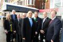 Secretary of State for culture media and sport, Sajid Javid (centre) in Great Yarmouth for a round table discussion with local tourism businesses.Picture: James Bass