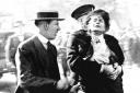 21/05/1914 PA File Photo of Mrs Emmeline Pankhurst, founder of the Women's Social and Political Union and a major force in the Suffragette movement, being arrested as she tried to present a petition at Buckingham Palace. See PA Feature TOPICAL Womens Day.