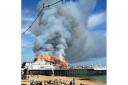 Fire tears through Eastbourne Pier. Photo: Paul Williams.