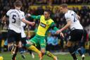 Ricky Van Wolfswinkel of Norwich in action in the Spurs area during the Barclays Premier League match at Carrow Road, NorwichPicture by Paul Chesterton/Focus Images Ltd +44 7904 64026723/02/2014