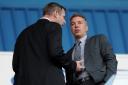 Peterborough United manager Darren Ferguson (right) chats with chairman Darragh MacAnthony. Pitcure: Andrew Matthew/PA Wire