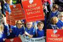Trowse villagers with placards for their campaign to Keep Trowse Special. Picture: Denise Bradley