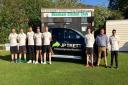 Players from Dereham Cricket Club pose with James Trett from J P Trett, the clubs new shirt sponsor for the next three seasons Picture: CLUB