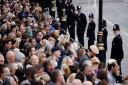 The crowd near Horse Guards in London ahead of the State Funeral of Queen Elizabeth II