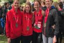 Four of the Black Dogs who were in the capital for the London Marathon, from left, Sabrina Norton, Jo Lockhart, Emma Meiring and Anna Gray Picture: BBDRC