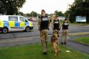 Police at RAF Marham after a man was threatened with a knife