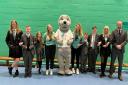 Students with the school mascot, Diana Awards trainers and principal Ben Driver