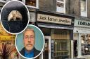 Mark Gallagher has had jewellery belonging to customers including Howard Frost (inset bottom) since he closed Jack Barton Jewellers (main image) this June