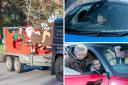 Santa like he's never been seen before (behind the wheel of a Land Rover!)