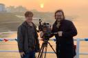 Cameraman Bernd Fischer, left, and director Jens Meurer during the filming of Seaside Special, a film about the Cromer Pier Show Picture: Supplied by Jens Meurer