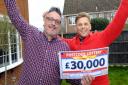 Hevingham resident Joe and Postcode Lottery presenter Jeff Brazier
