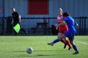 Rachel Skinner fires low and hard for the Lynn’s third goal