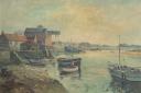 A Jack Cox oil painting of Wells Quay