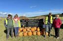 Crown Green Farm owners at the 2023 pumpkin patch - L-R Richard Ford, Annelise Easton, Andrew Ford, Joan Ford
