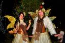 Christmas angels on stilts Lisa (left) and Rebecca from Ruby Flames Entertainment at the Hunstanton Christmas switch-on
