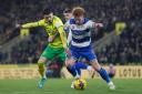 Borja Sainz tussles for the ball in Norwich City's hard-fought Championship home win over QPR at Carrow Road