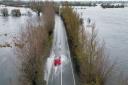 The A1101 in Welney is flooded