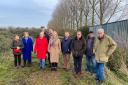 Liz Truss with objectors to the new travellers' site at West Dereham