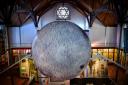 The giant model of the Moon which is the centrepiece of a new exhibition at Lynn Museum