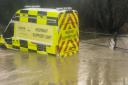 A Norfolk County Council van got stuck in flood water