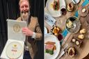 Chef Gareth Rayner celebrates The Gin Trap Inn in Ringstead being awarded three AA Rosettes and its Sunday roast
