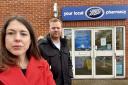 Labour's  candidate for Norwich North, Alice Macdonald, left,  pictured with district councillor Adrian Tipple, has urged Boots to reconsider the closure of its pharmacy in Sprowston