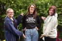 Kelly Artley, Rebecca Hunter and Rachel Gadie, in the queue looking forward to the Take That concert at Carrow Road Picture: Denise Bradley