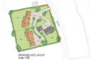 Proposed site layout for the three properties which could be built on the land off the Bungay Road by Studio 35