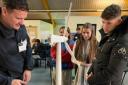 Students being shown a model of wind turbine power generation – Ben Barnes from RWE