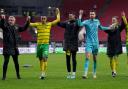 Norwich City celebrate their 2-1 win over Bristol City