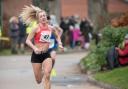 Holly Archer on her way to winning the Valentine's 10K earlier this month