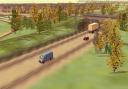 An artist's impression of the Long Stratton bypass