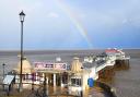 Cromer Pier on the day of Storm Eunice.